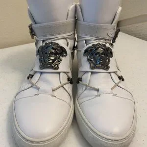 VIP【関税送料無料】希少 VERSACE SILVER PANTS Versace | Shoes | Versace Elasticated Hightop Sneakers In